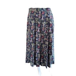 Geiger Austria skirt 40 M floral leaf midi European wool  high waisted